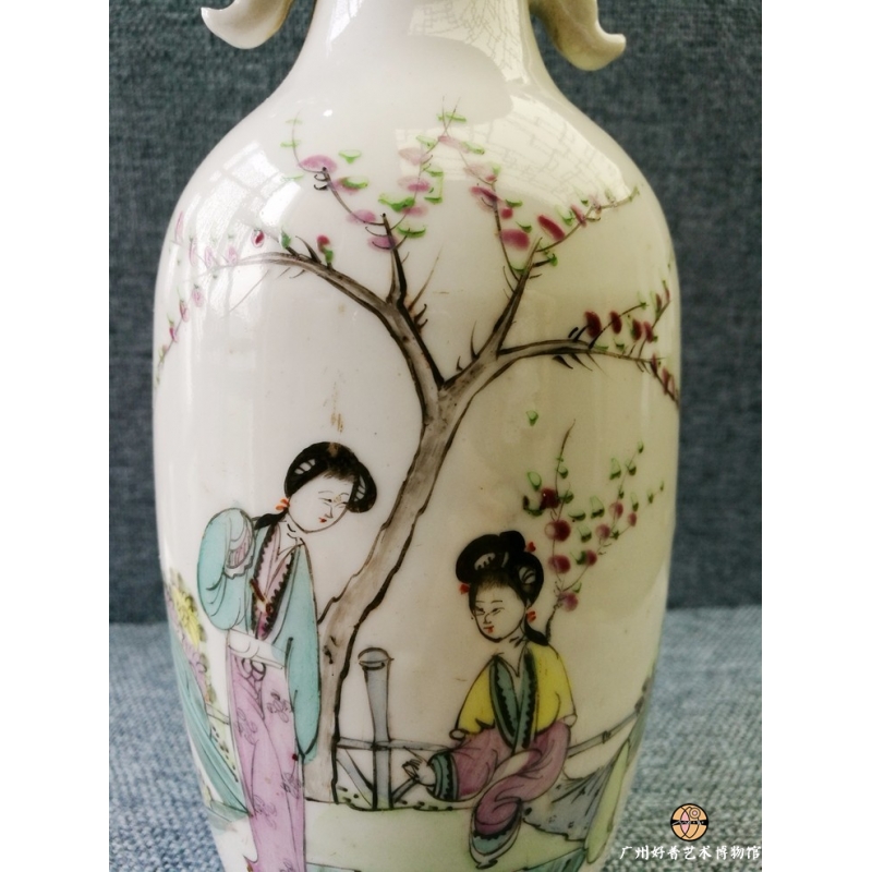 粉彩仕女瓶-广州好普艺术博物馆 粉彩仕女瓶-广州好普艺术博物馆